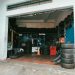 a garage filled with lots of tires and tires