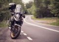 motorbike, motorcycle, road, countryside, forest, vehicle, suzuki, nature, vstrom