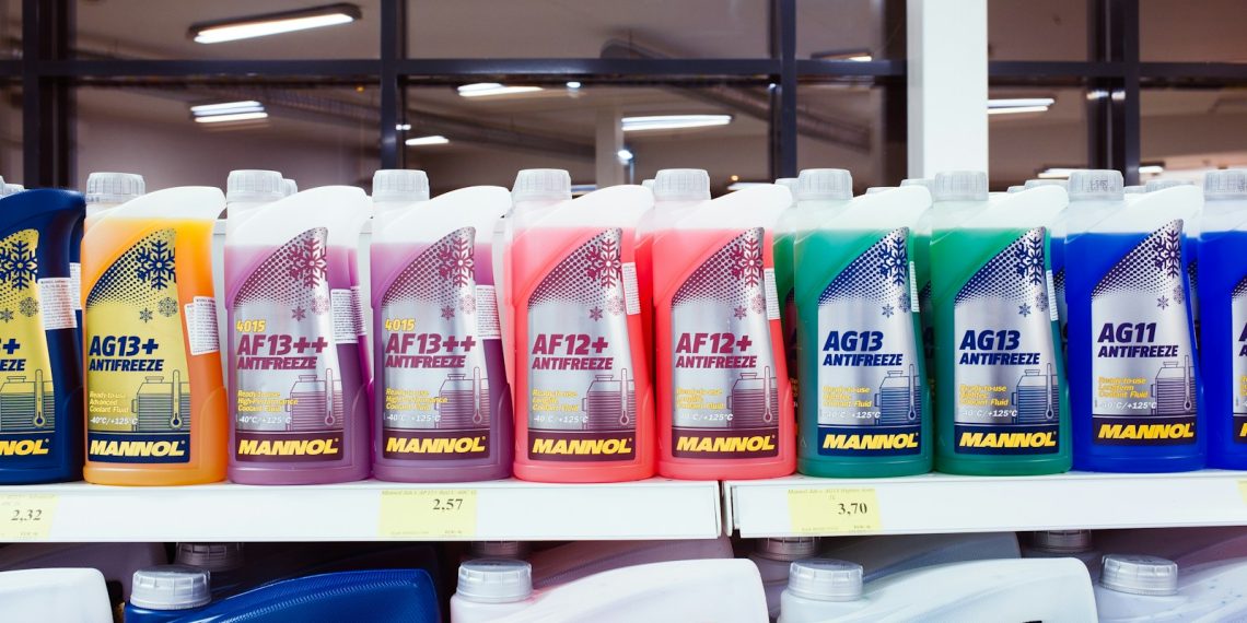 white and blue plastic bottles