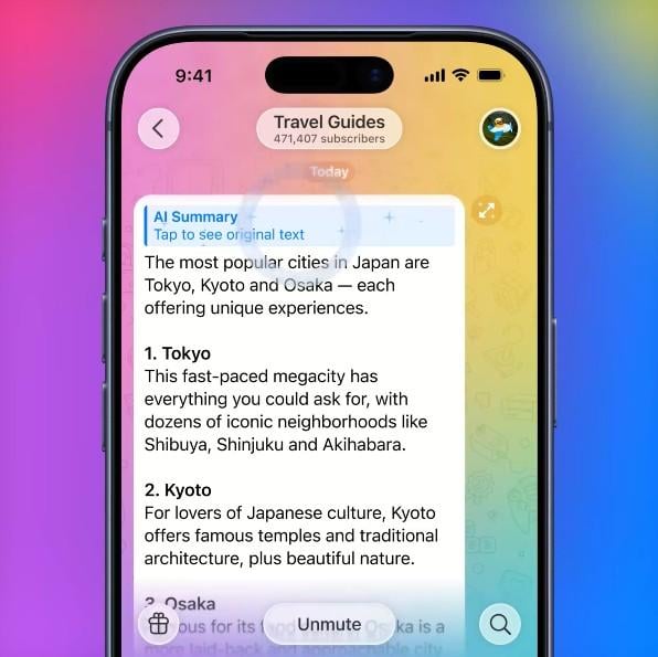 Первое обновление Telegram в 2026 году принесло краткие пересказы от ИИ